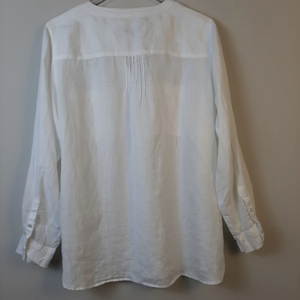 Talbots white linen